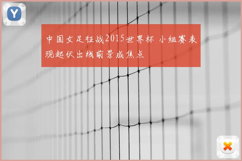 中国女足征战2015世界杯 小组赛表现起伏出线前景成焦点